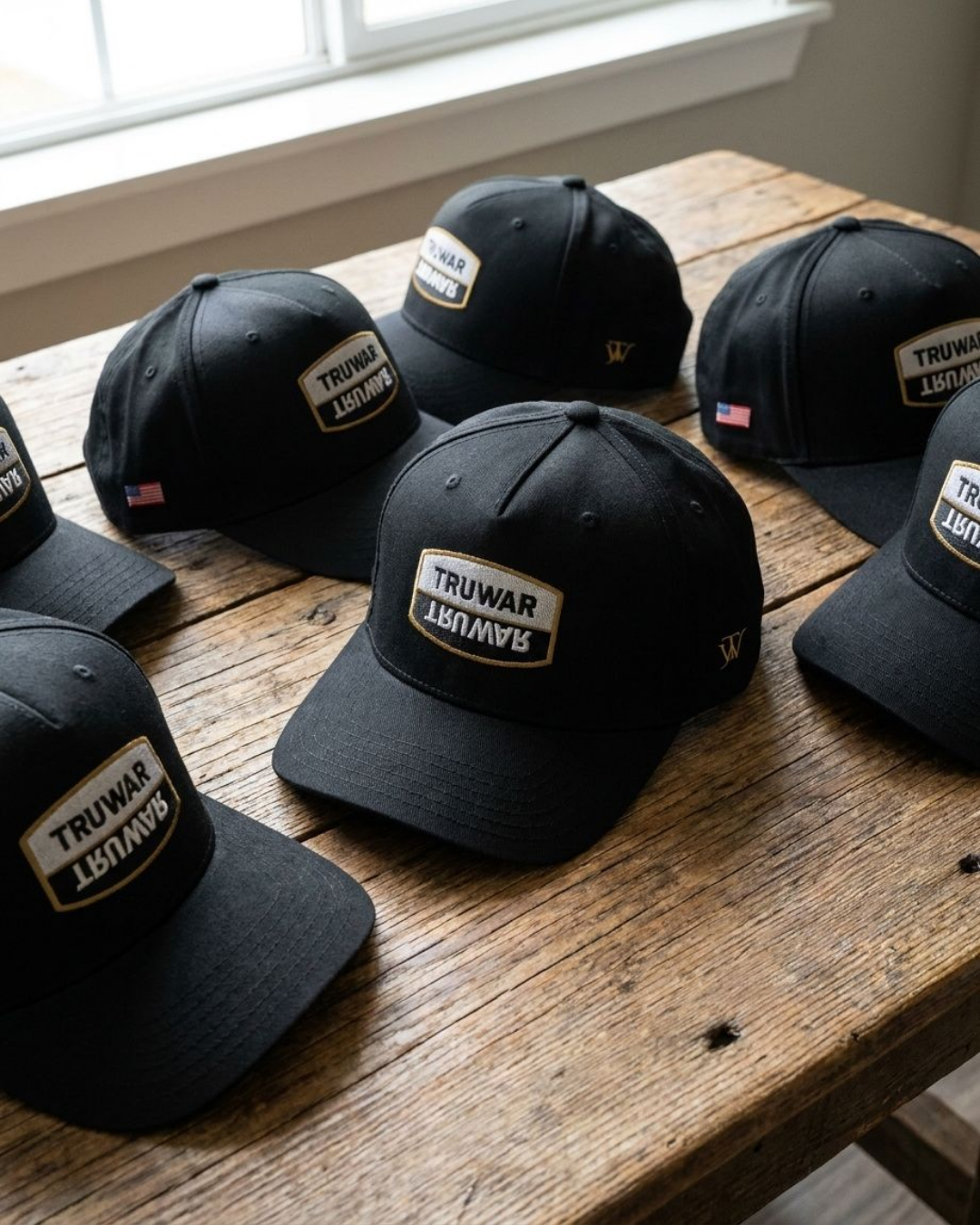 Vintage Black Truwar 5 Panel Hat