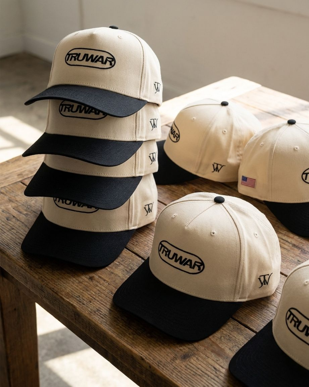 Vintage Cream Truwar 5 Panel Hat
